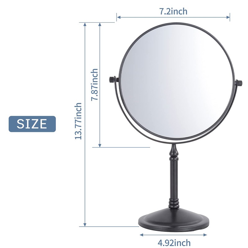 DOWRY Makeup Mirror 10x Magnification Vanity Mirror Tabletop Two-Sided Swivel