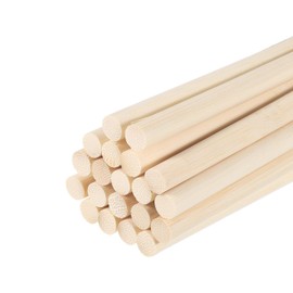 MECCANIXITY Wooden Dowel Rods,30cm/12 Round Dowel Rod Wood Sticks,10mm/0.4" Bamboo Stick for Arts Crafts, Photo Booth Props, DIY Building Model,20 Pack