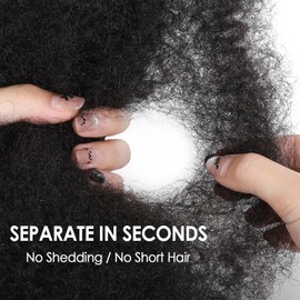 Scanbos Cabello Humano Afro Kinkys A Granel, 35,5 Cm, 50 G, Negro Natural, 100% Cabello Humano Real 4C, Rizado Y Rizado, Para Minitorsiones, Trenzas, Microrastas, Reparación De Rastas Y Extensiones D