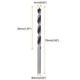 sourcing map 10pcs Brad Point Drill Bits 4mm Precise Cutting with Brad Point Tip for Woods