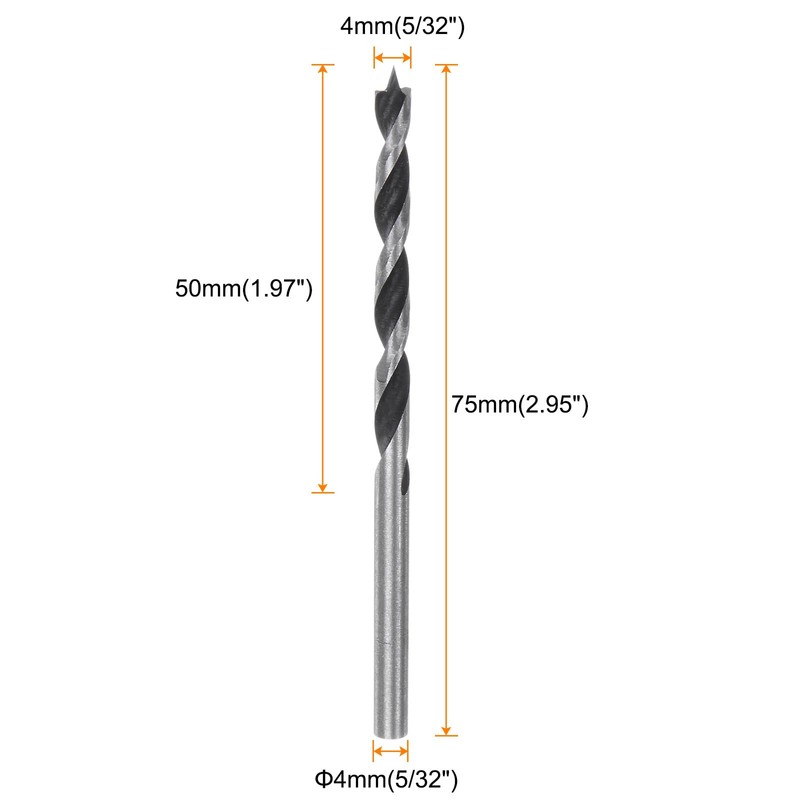 sourcing map 10pcs Brad Point Drill Bits 4mm Precise Cutting