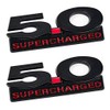 2011-2014 Mustang GT 5.0 Supercharged Black and Red Fender Emblems