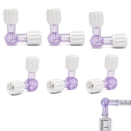 DeaHea 6 Pack Syringe Coupler Disposable 90 Degree Two Way Valve Stopcocks Female Luer Lock Connector Joint Adapter for Liquid Transfer Mixing Hobbies DIY Experimental Research Lab Projects