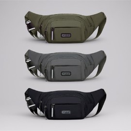 [This Steamed] Large Pocket Hip Sack Waist Bag Sports Hiking Waist Sack Sling Bag Auxiliary Bag Outdoor GS00328 5 Large Pocket Hip Sack Gray 2ea