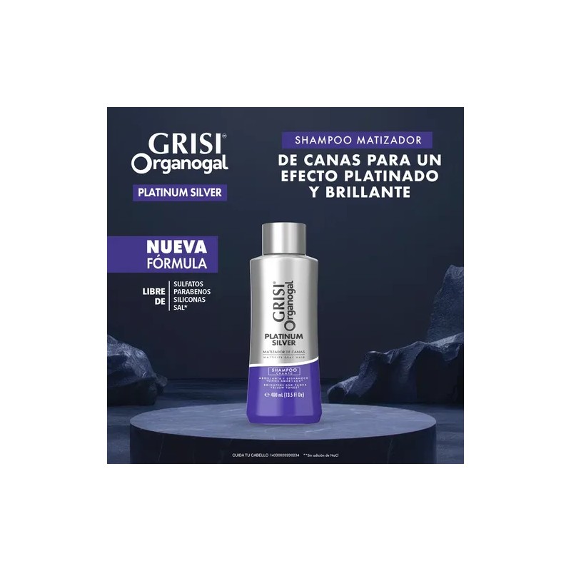 2 Shampoo Grisi Organogal Silver Canas Platinadas 400ml