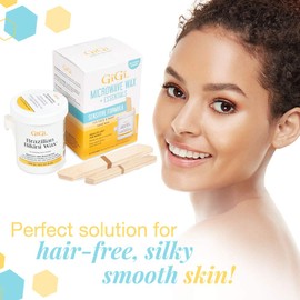 GiGi Brazilian Bikini Wax Microwave Kit - Hard Wax for Sensitive Skin, Face & Body Hair Removal, No Strips Needed, Easy At-Home Waxing Kit