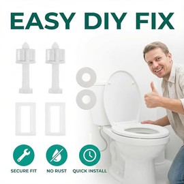 6 Piezas Tornillos Asiento Inodoro 3.9cm Pernos Repuesto Plástico Blanco Tapa WC Kit Montaje Superior Universal Reparación Baño Tuercas Ajuste Firme Anticorrosión