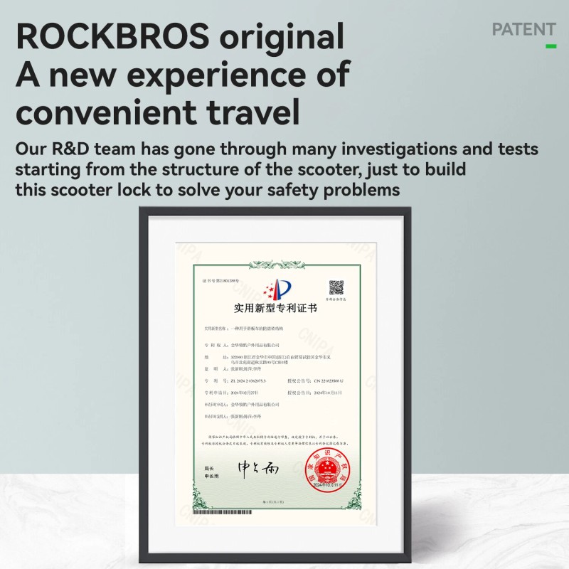 ROCKBROS Scooter U Lock w/1.1m Cable-Compact Portable Passwords Cable Lock