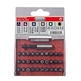 Connex COXT973980 Security Screwdriver Bit Set with Magnetic Holder, Multi-Colour