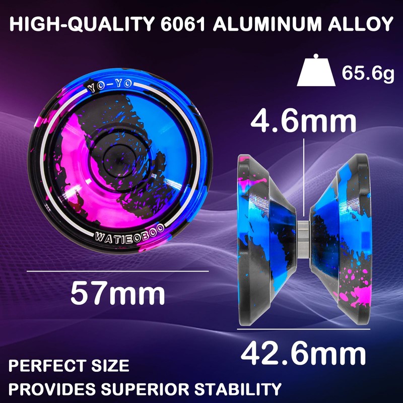 WATIEOBOO yoyo M18 Professional Metal Trick Yoyo Responsive & Unresponsive