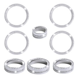 CARFIB for Jeep Bling Accessories Jeep Wrangler JL JLU Gladiator JT Air Vents AC Knobs Decals Stickers 2020 2021 Car Women Rhinestone Silver 8 Pack