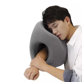slick-dealgu-daé 앉아서 자는 베개 여행 목쿠션 엎드려 꿀잠 쿠션 Sitting Sleeping Pillow Travel Neck Cushion Face-Down Sweet Sleep Cushion [Stylish bamboo charcoal premium gray]