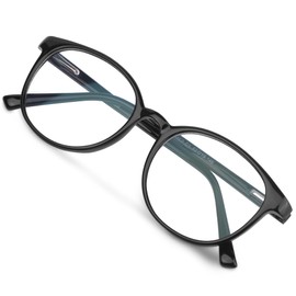 Ymmott Blue Light Filter Glasses Women's Computer Glasses Without Prescription Reduces Eye Strain Blue Filter Gaming Glasses Transparent for Women, Light black, One size