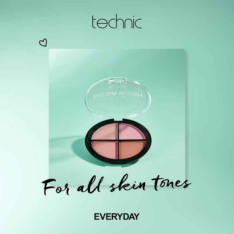Technic Mega Blush 4-in-1 Compact - 4 Buildable Blusher Shades
