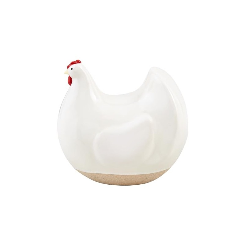 Mud Pie Stoneware Hen Decor Small, TAN