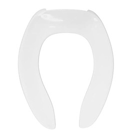 Centoco Elongated Toilet Seat, Lock In Place, Fast-N-Lock Mounting, Open Front No Cover, Commercial, Plastic, Made in the USA, 500STSCCFE-001, White