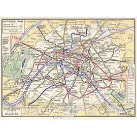 Historic Pictoric Map - Europe, Paris Metro 1979 Transit Railroad Cartography - Vintage Poster Art Reproduction - 24in x 18in