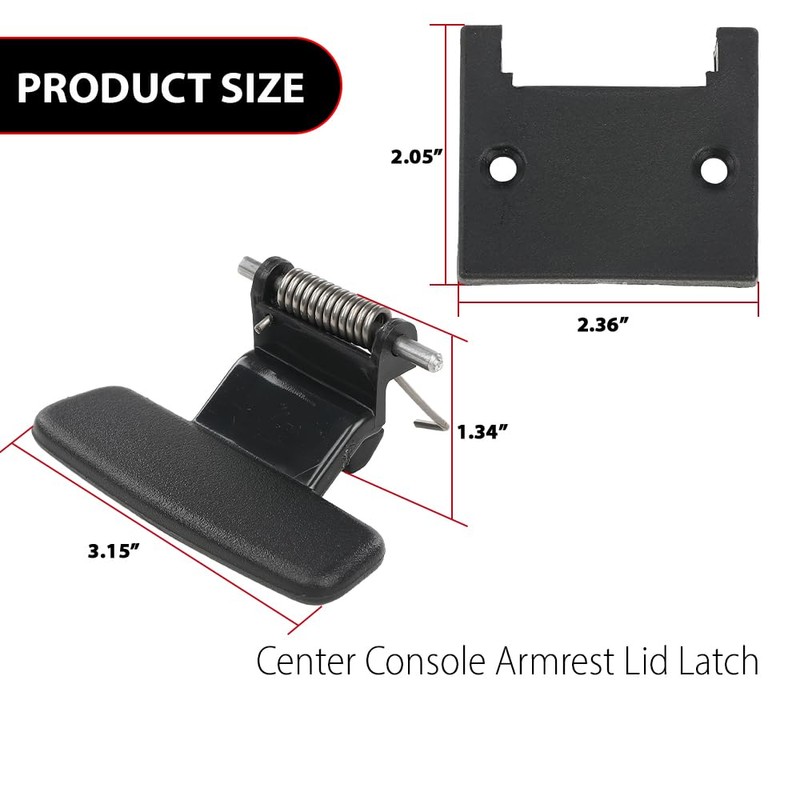 DOTCOM Center Console Armrest Lock Latch Lid Handle Compatible with