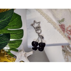 ZOONAI Cute Cherry Keychain Purse Charms for Women Girls,Sweet Star Cherry Bag Charms Keychain Wallet Purse Pendant (Pink)