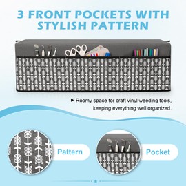 YARWO Dust Cover Compatible with Cricut Venture, Protective Cover with 2 Loops and 3 Pockets for Wide-format Professional Cutting Machine, Craft Tools or Scrapbooking Accessories, 35.6" x 9.8" x 11"