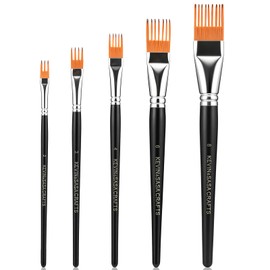 Professional 5-Piece Grainer Paint Brush Set for Acrylic, Oil & Watercolor Painting, Short Handle Texture Brushes for Artists & Beginners