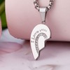 Wolentty Couple His Hers Necklaces Broken Heart Pendants Inlaid Zirconic