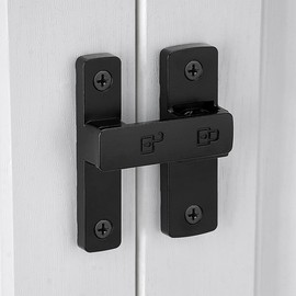 INIRET Black Barn Door Latches,180 Degree Gate Lock,Flip Gate Latches Hardware,Zinc Alloy Door Lock Latch,Door Security Sliding Door Latch Lock for Cabinets,Bathroom, Barn & Garden.