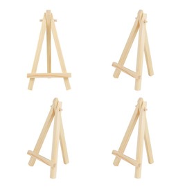 4 Pack Easel Display Stand Mini Wood Display Easels for Painting Artist Tabletop Holder Mini Wooden Easels for Photos Art Crafts Natural Wood Easels for Small Canvases Displaying