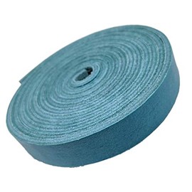 TOFL Genuine Top-Grain Leather Strap | 72 Inches Long | 5/8 Inch Wide | 1/8 Inch Thick (7-8 oz) | 1 Leather Strip for DIY Arts & Craft Projects, Clothing, Jewelry, Wrapping | Teal