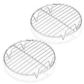 P&P CHEF 7½ Inch Cooking Rack Round, Stainless Steel Round Rack for Cooking Cooling Steaming Baking, Fit Air Fryer Pot Pressure Cooker, 2 Pack -Oven & Dishwasher Safe