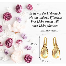 925 Silver Hanging Earrings with Austrian Crystal - Jewellery for Women and Girls - Pendant Earrings Ideal for Gifts for Women Ladies Silver Gold-Plated 24, Sterling Silver, Crystal