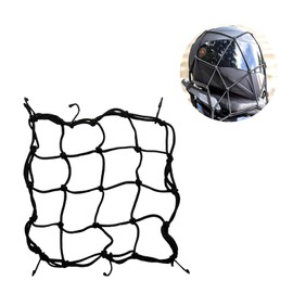 ALLVD Touring Net, Elastic Cord with Hooks, Elastic Adjustment, Bike Net, Motorcycle Equipment, Cargo Net, Prevents Luggage Falling, 15.7 x 15.7 inches (40 x 40 cm) (Black)