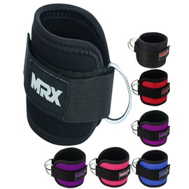 MRX Ankle Straps for Cable Machines Weightlifting Gym Workout Fitness Double D-Ring Neoprene Padded Ankle Cuffs for Legs, Abs and Glute Exercises.