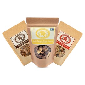 Maple Nut Kitchen Artisanal Granola Variety Pack - Maple Banana Bread, Mocha Chip, Sweet and Salty | 10 oz Each | Gluten-Free, Vegan, Delicious Breakfast Treats | 3-Pack
