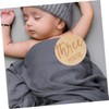 Kisangel 6 pcs Wooden Monthly Milestone Markers Double Sided Growth