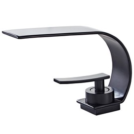 Becola Matte Black Modern Single Hole Bathroom Faucet, Low Arc Brass Ceramic Valve Vanity Sink Faucet, Single Handle 1 Hole / 3 Holes Hot and Cold Water Mixer Tap