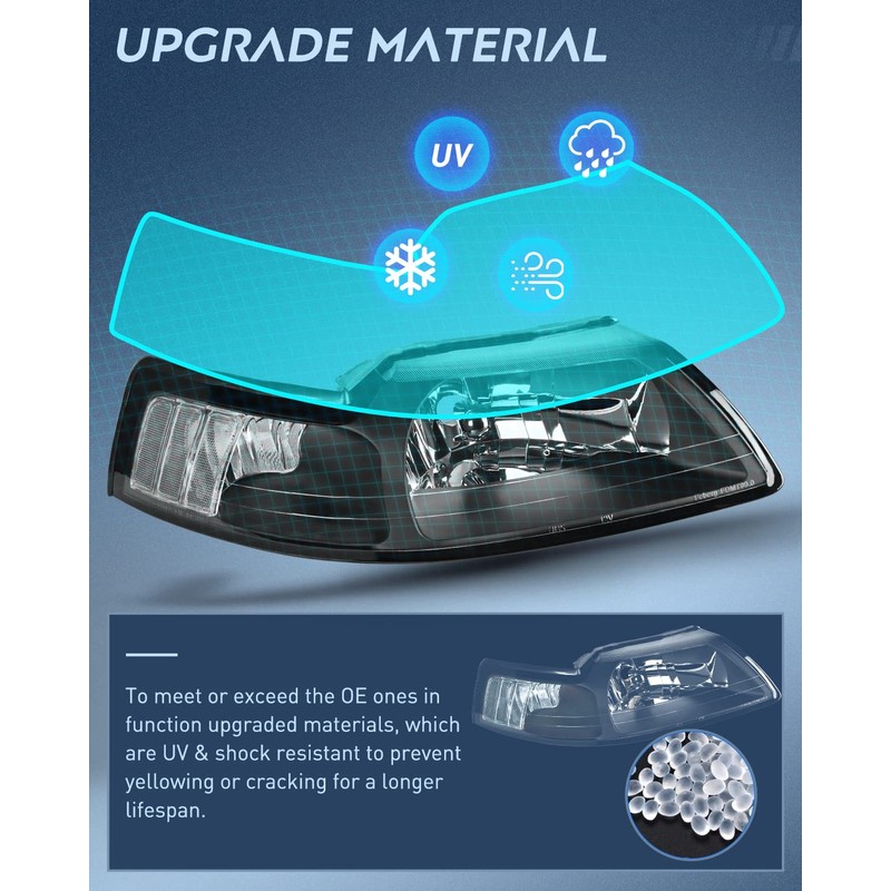 Nilight Headlight Assembly for 1999 2000 2001 2002 2003 2004