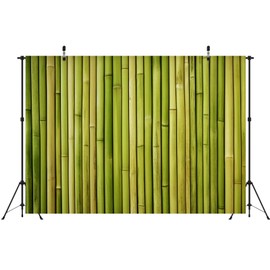 Loccor 9x6ft Fabric Green Bamboo Fence Wall Backdrop Bamboo Banner Backdrop Birthday Party Decorations Baby Shower Photo Studio Props
