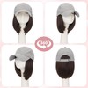 Hat Wig Short Straight Bob Hat with Hair Attached for