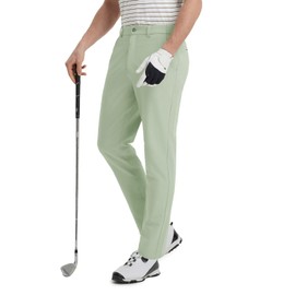Mens Lightweight Golf Pants with 5 Pockets 30"/32"/34" Straight Fit Water Resistant Stretch Dress Mens Casual Pants