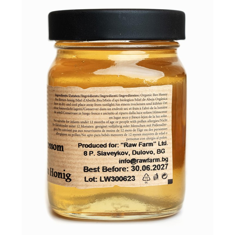 450 g Organic Spring Blossom Bee Honey, Collected from wild