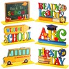 6 Pieces Back to School Party Decorations Wooden First of