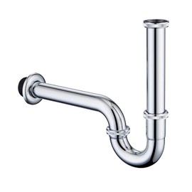 GORDEE Bathroom Basin Sink Bottle P Trap, Brass U-Shape 1-1/4 inch Slip Inlet Drain, Lavatory Adjustable Height Sink Waste Drain P-Trap Kit, Pls Measure ur Sink Hole Size Before Order, Polished Chrome