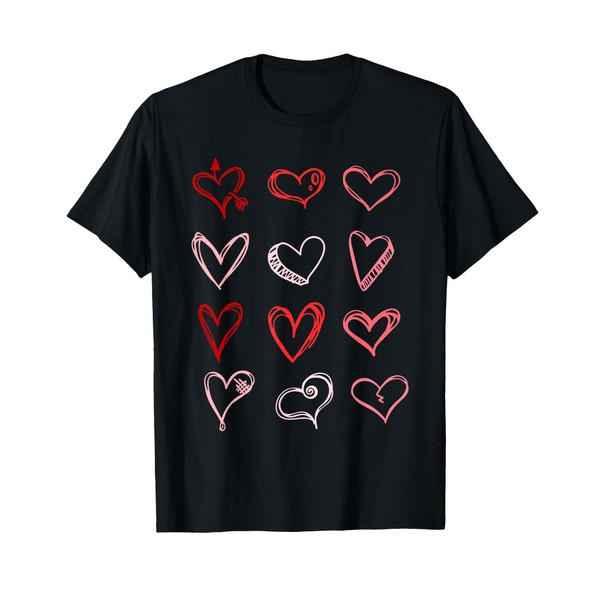 Hearts Pattern Valentines Day Cute Love V-Day Pajama T-Shirt