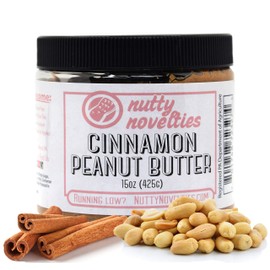 Nutty Novelties Cinnamon Peanut Butter - High Protein, Low Sugar Healthy Peanut Butter - All-Natural Peanut Butter Free of Cholesterol, Preservatives & Salt - Crunchy Peanut Butter - 15 Ounces