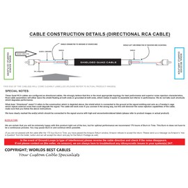 25 Foot - WBC-PRO-Quad Ultra-Silent, Ultra-Flexible, Star-Quad Center-Channel, Subwoofer Cable with Amphenol ACPR-SWH Die-Cast, Gold Plated RCA Connectors & Black Tweed Jacket – Directional Design