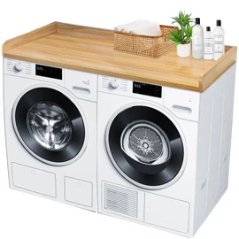 Royxen Laundry Countertop Solid Wood, Countertop for All Front-Loaded Washing Machine and Dryer, Extra Room for Laundry Room, Oak
