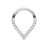 PIERCINGLINE Titanium Clicker Tip + Crystal Ring Nose Septum Ear