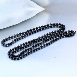 IFUAQZ Titanium Stainless Steel Bead Chain Necklace for Men Women Titanium Small Beads Ball Link Chains Black 3mm-24inch