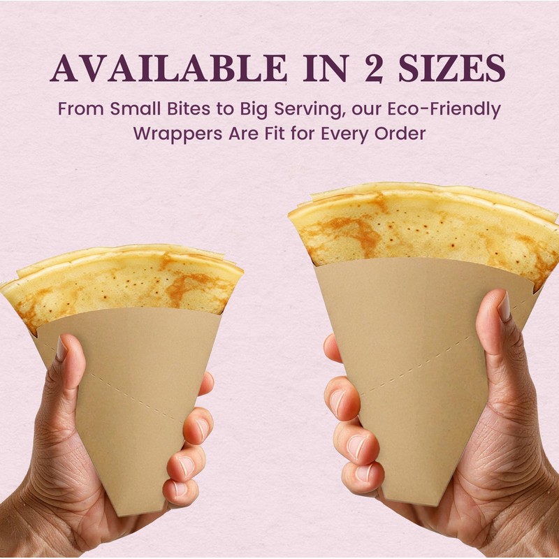 Friteshop Eco Kraft French Crepe Holder - Large Size –